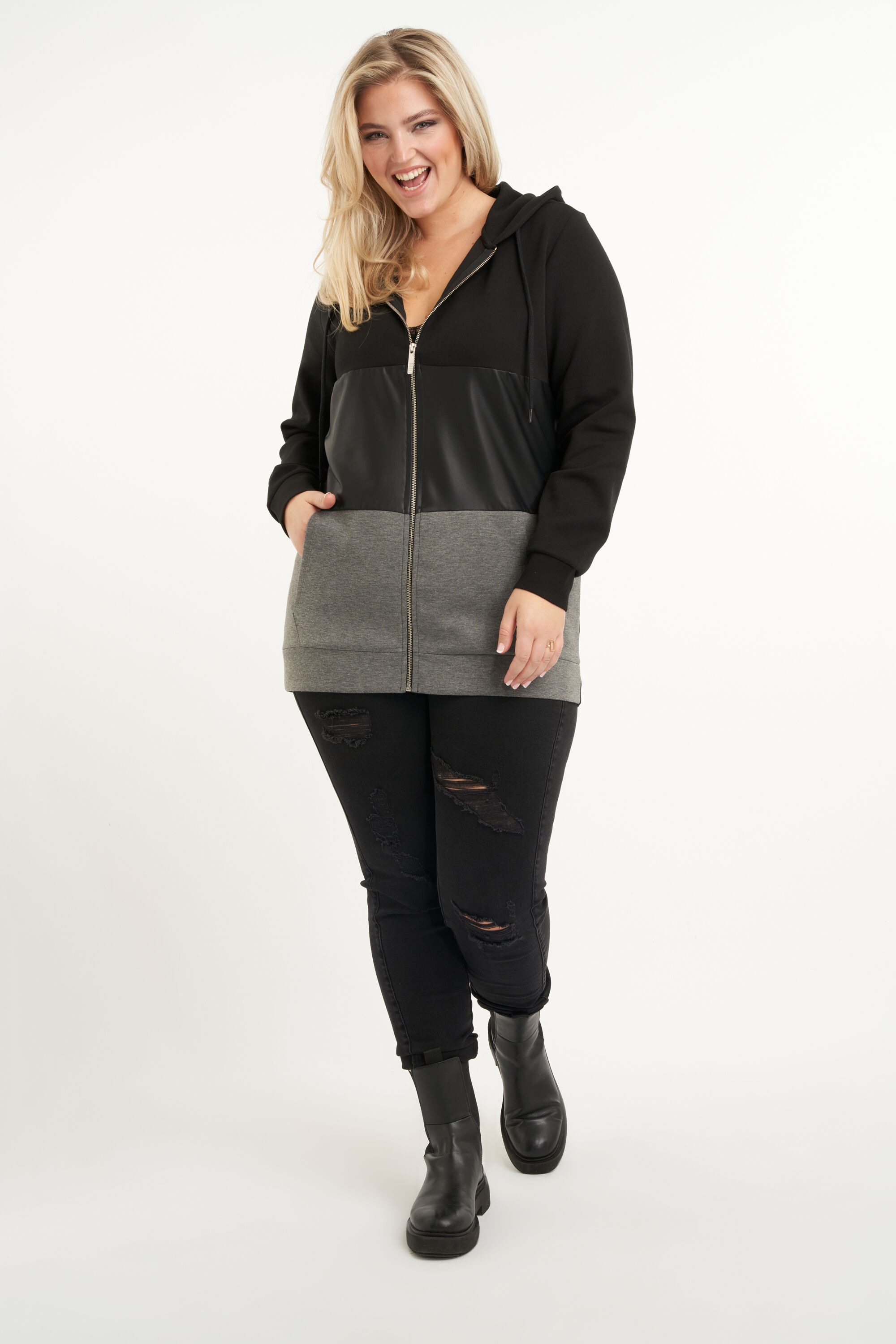 Vest met imitatieleer image number 5