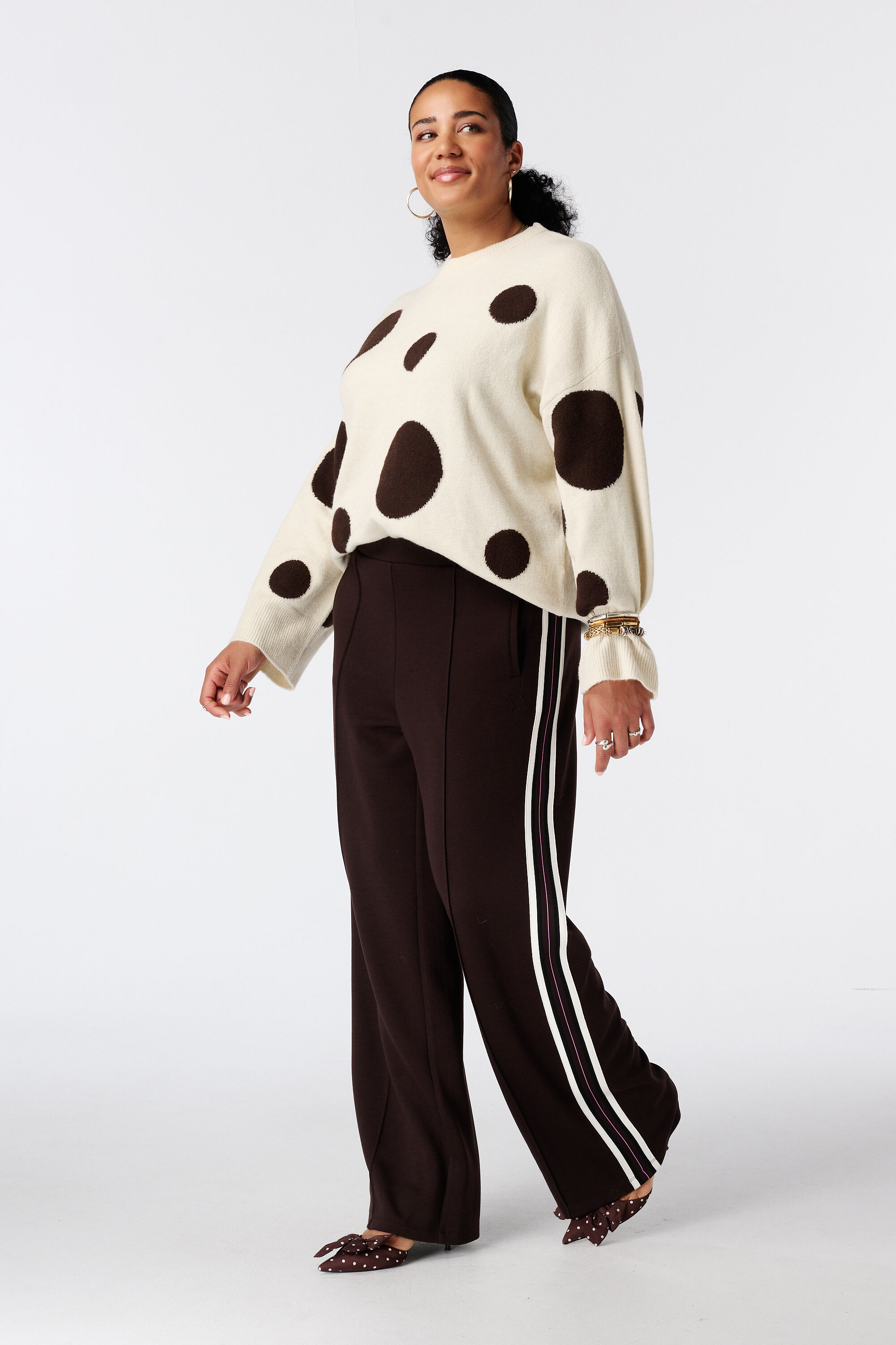 Pantalon &agrave; bande contrastante