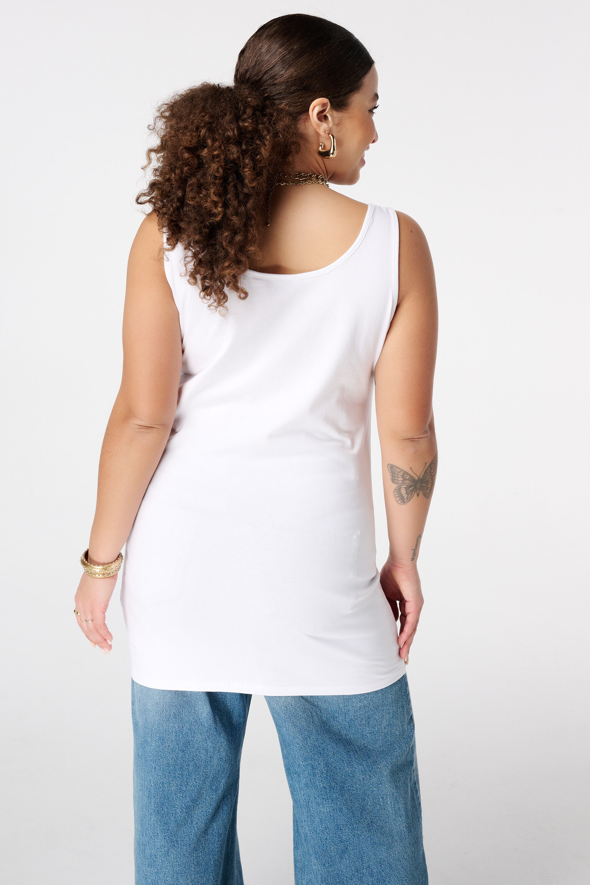 Katoenen extra lange singlet image number 3