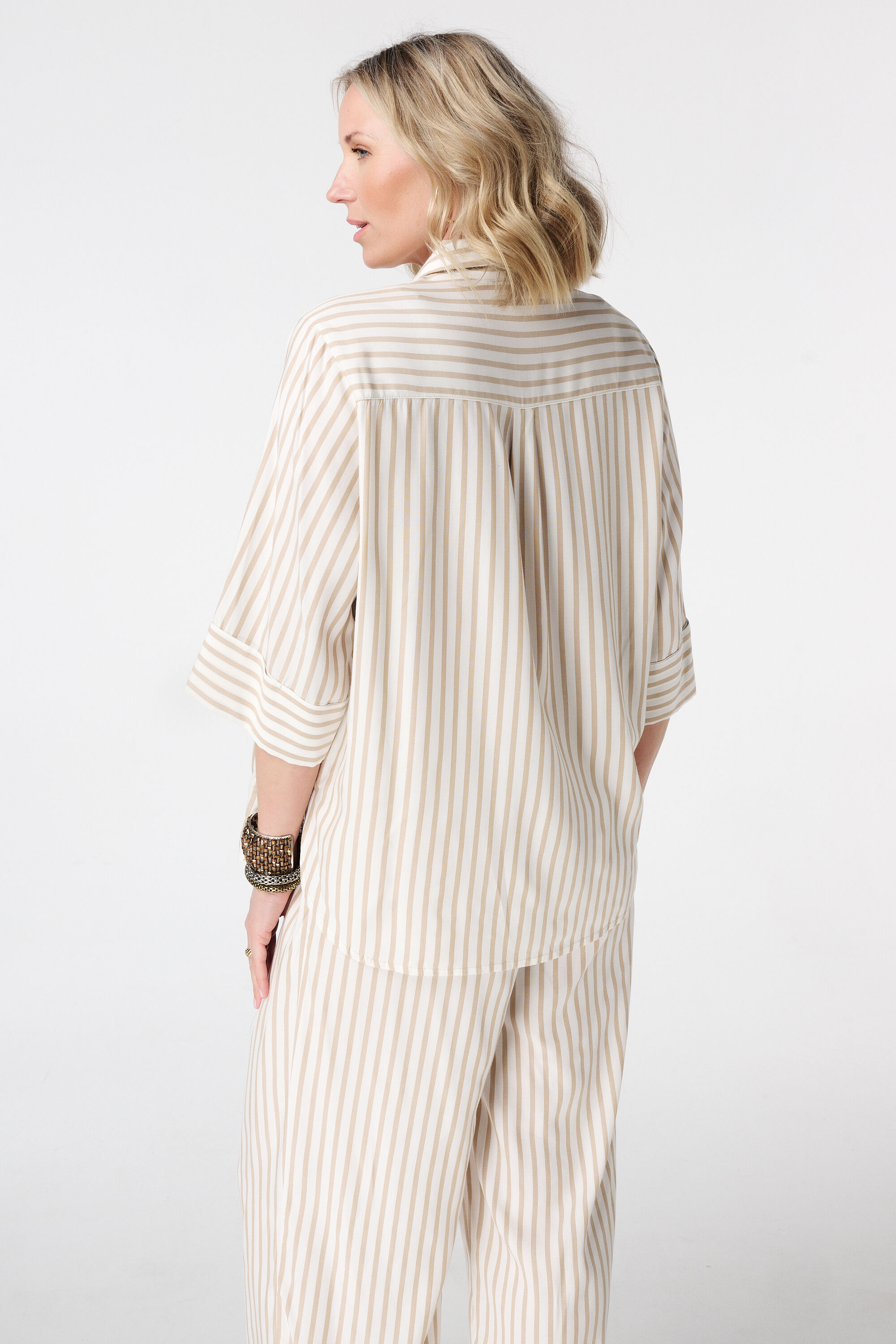 Gestreepte blouse met opdruk image number 3