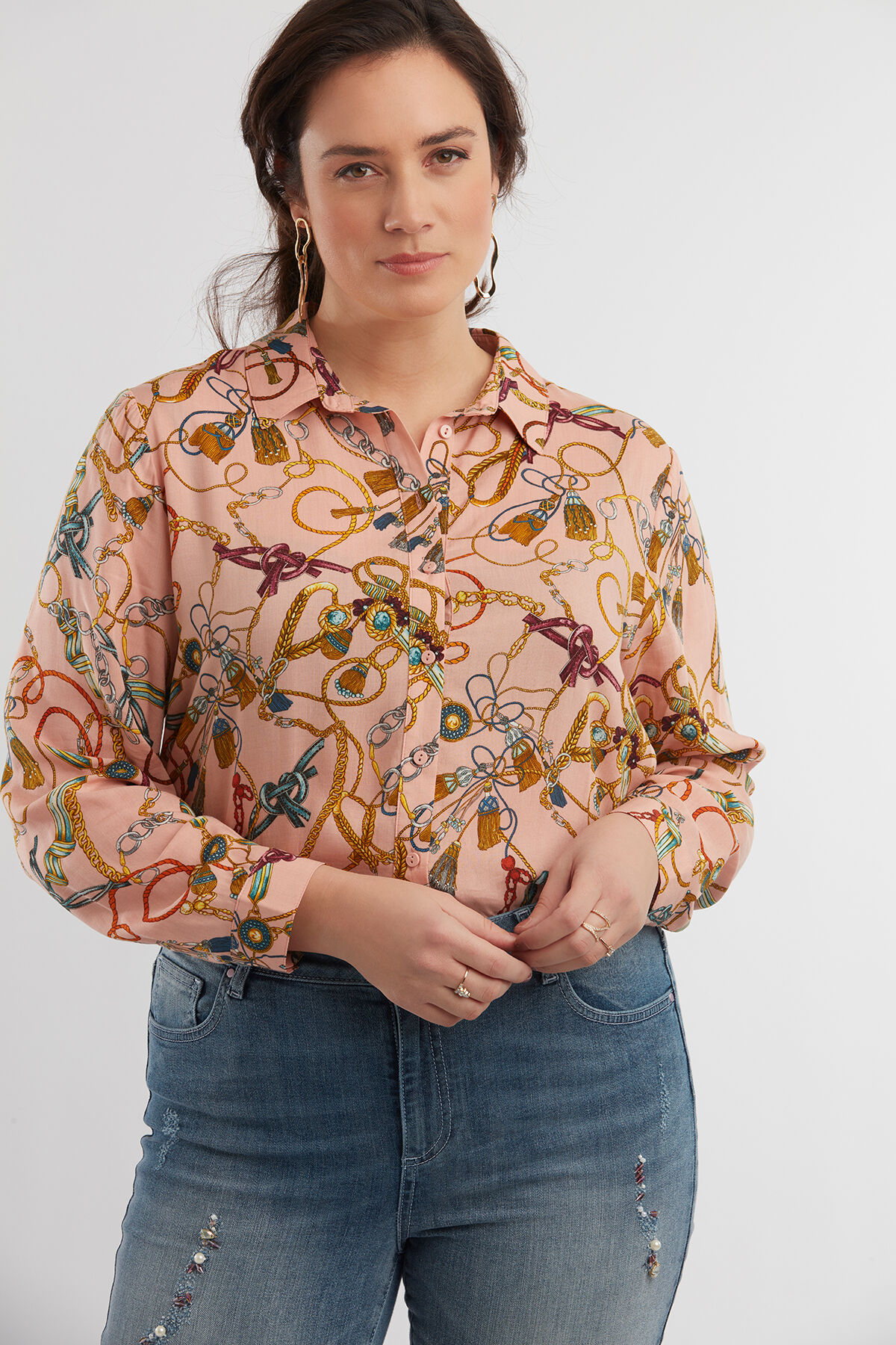 Blouse met kettingprint image number 4