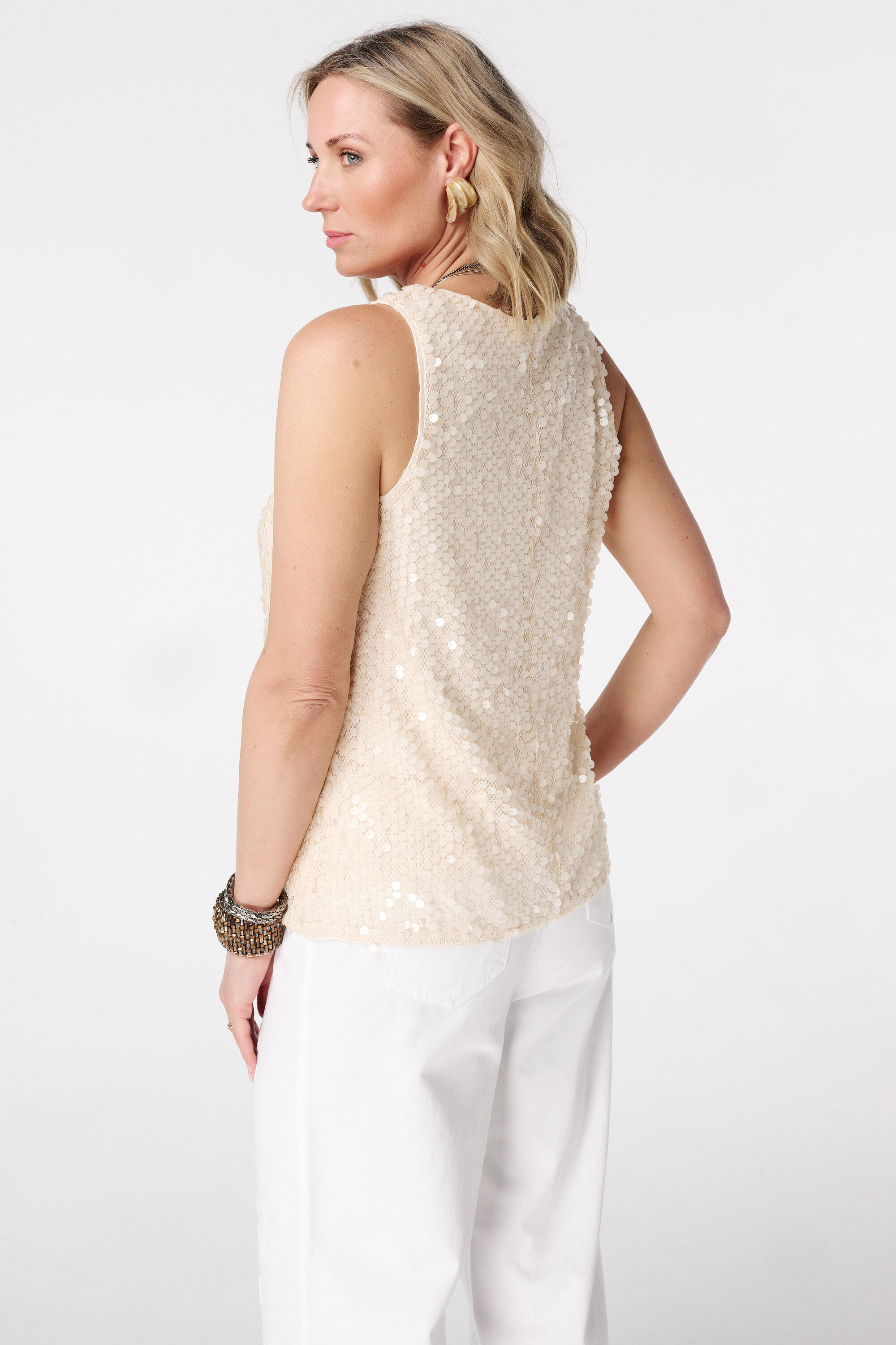 Top &agrave; paillettes sans manches image number 3
