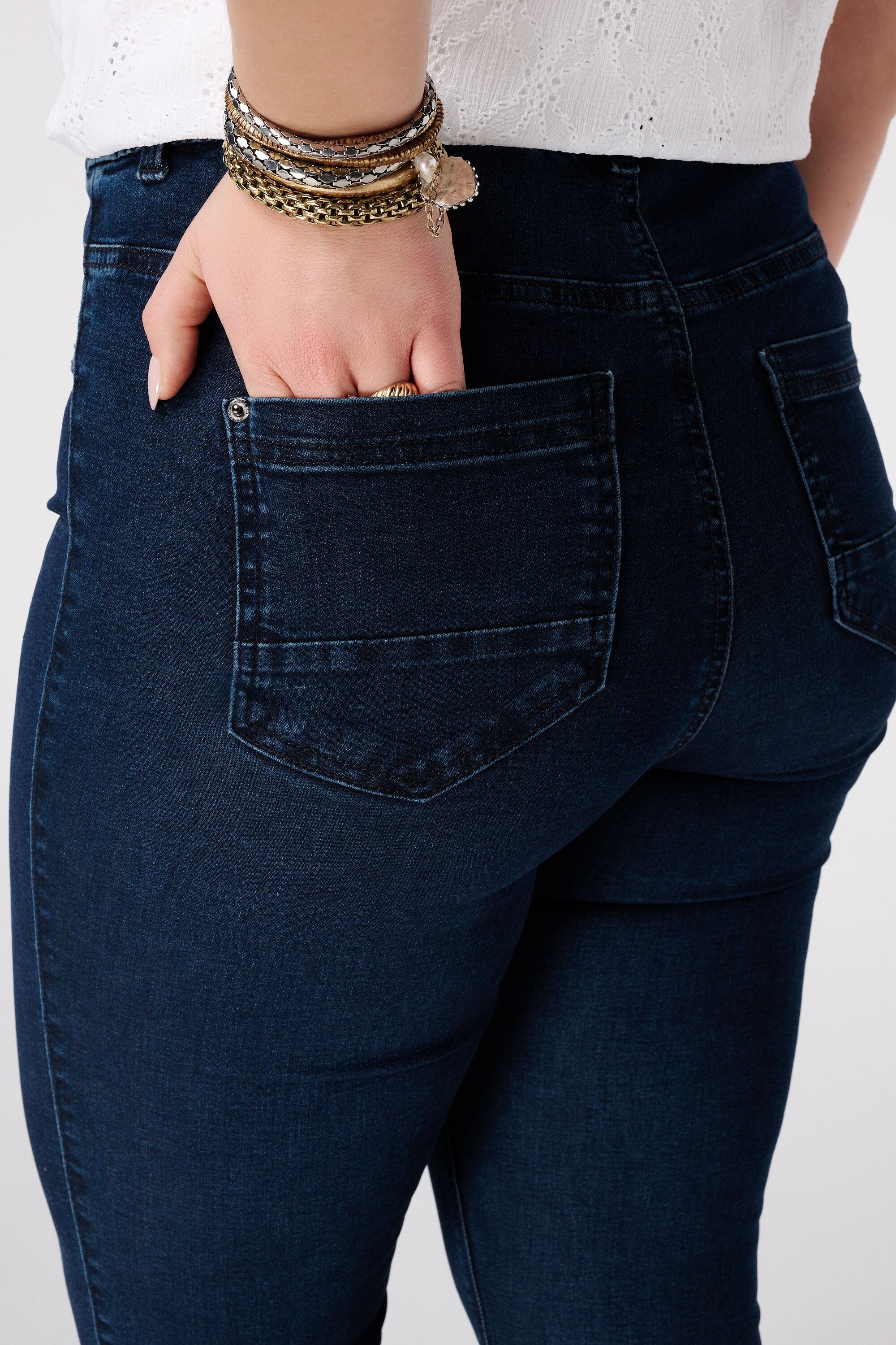 Tregging met denim look image number 4