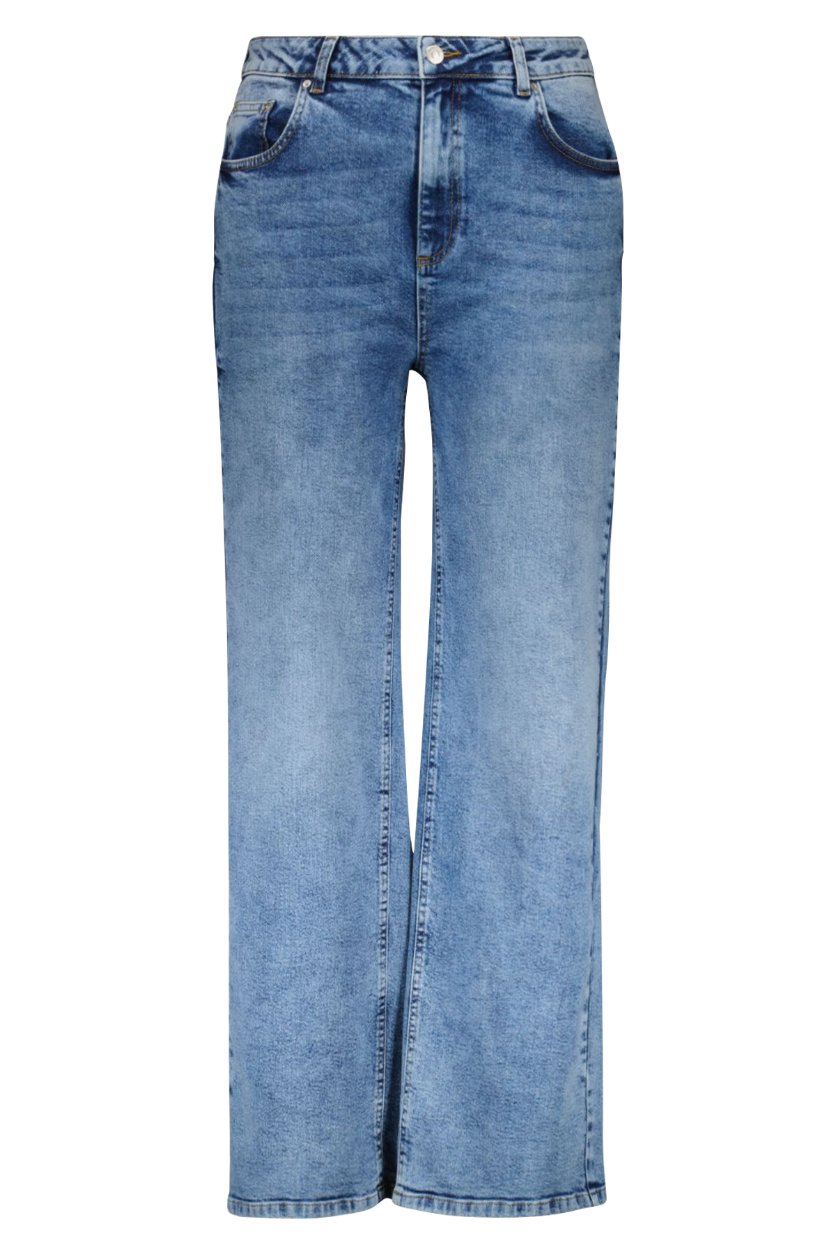 High waist jeans met wijde pijpen image number 1