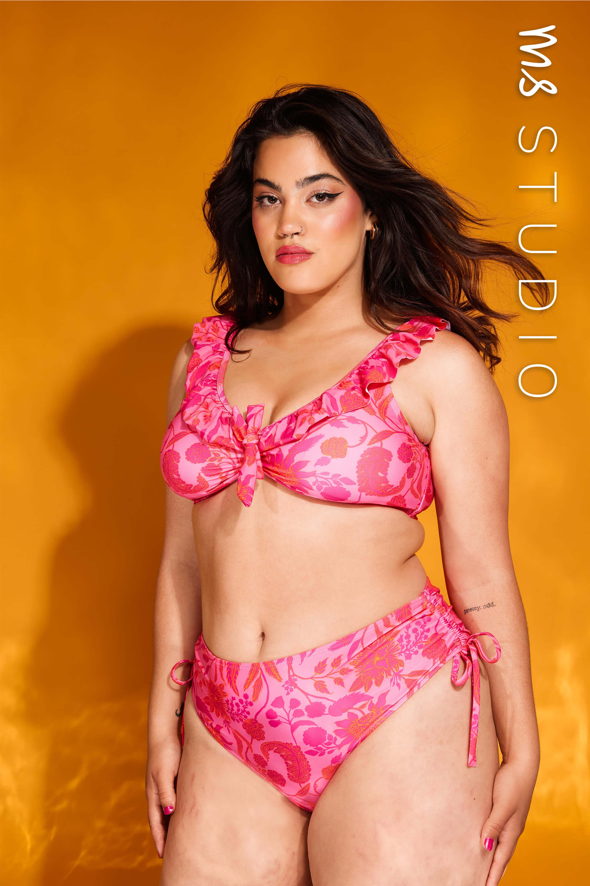 Dames Bikini met print Multi Pink-Rood bij