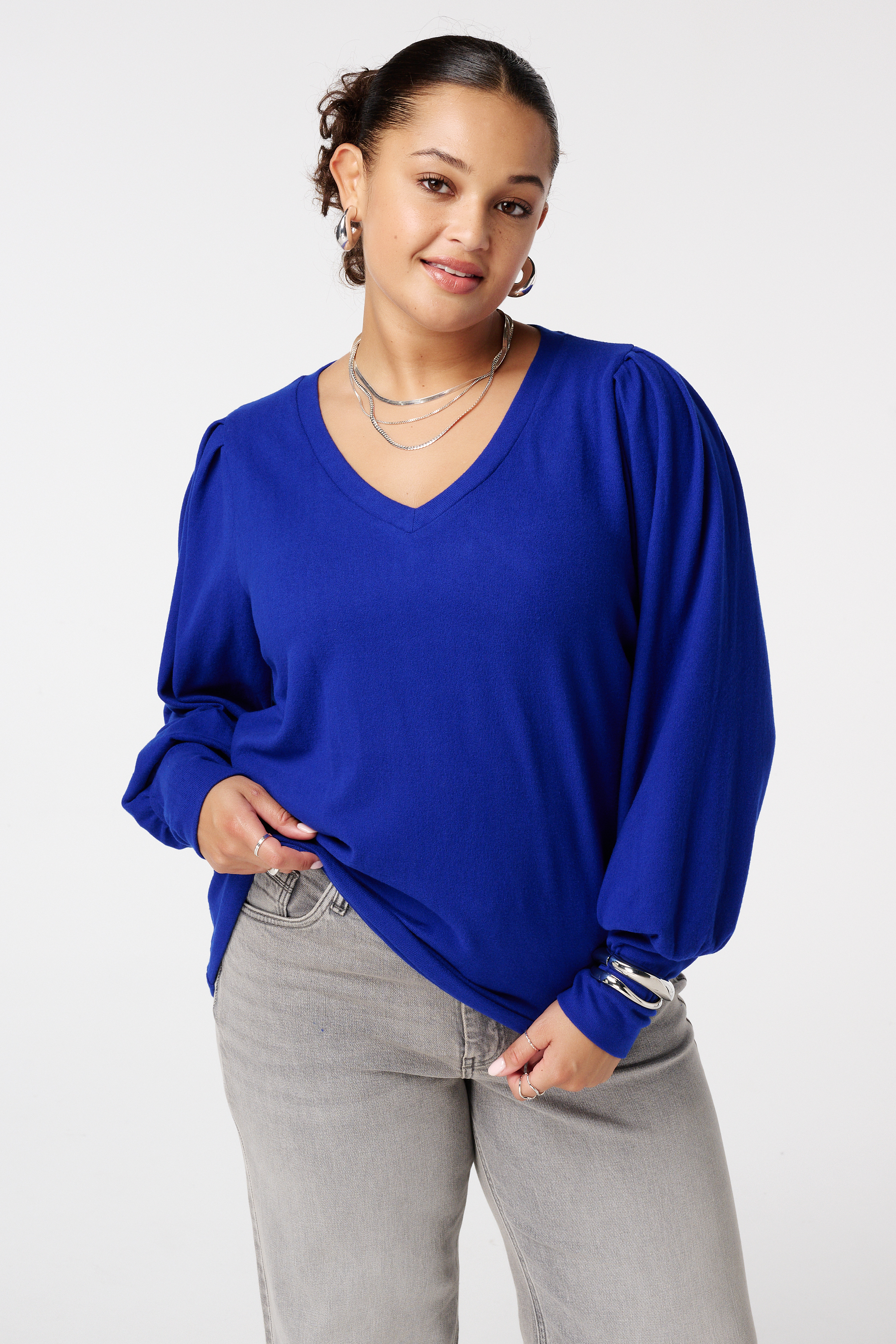 Gebreide Trui Kobalt Blauw Trui Dames Blauwe Trui Dames Coltrui