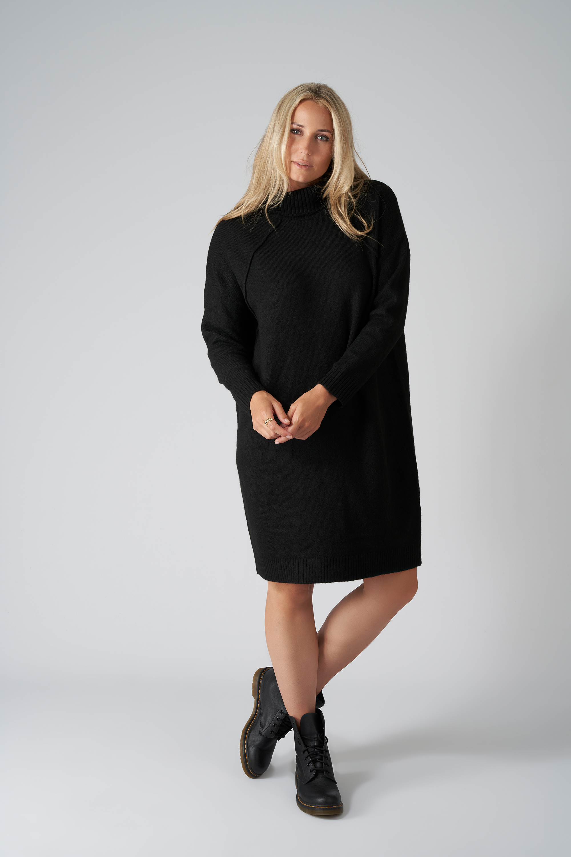 Dames Gebreide jurk met col MS Mode