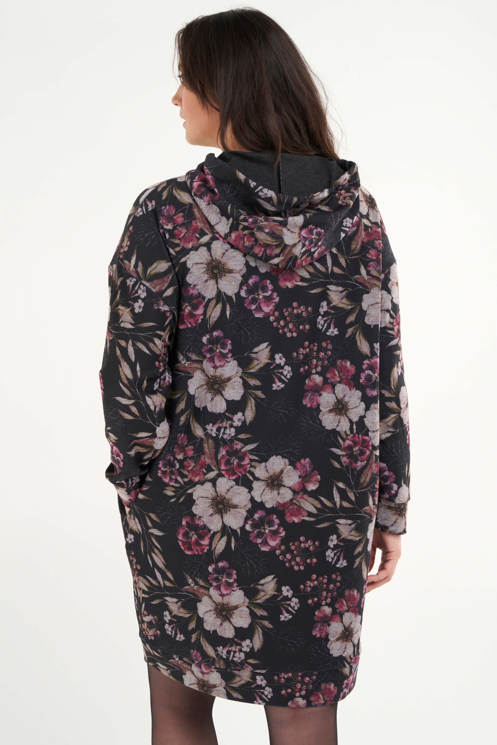 Sweater jurk met bloemenprint image number 3