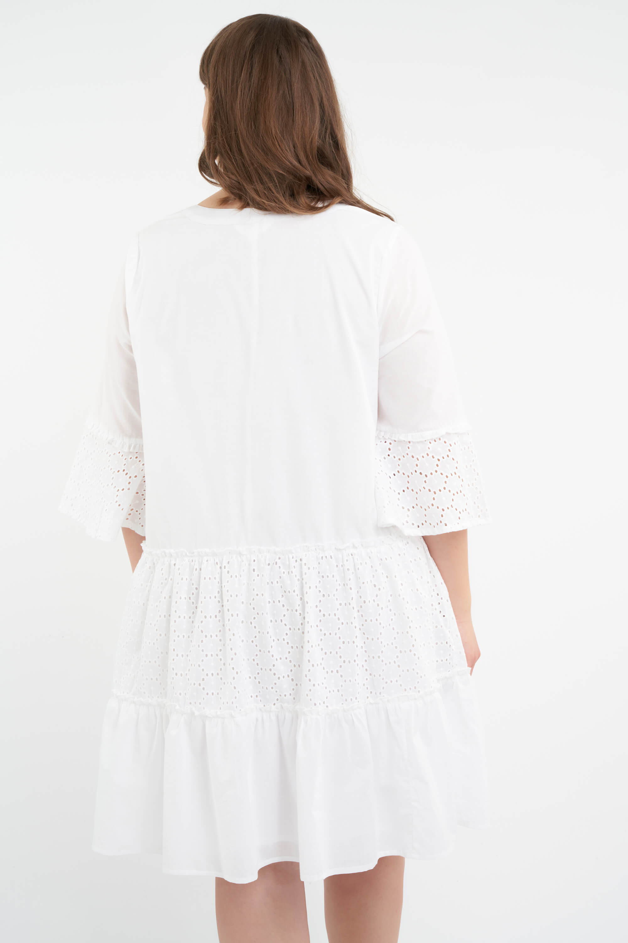 Jurk met broderie anglaise  image number null