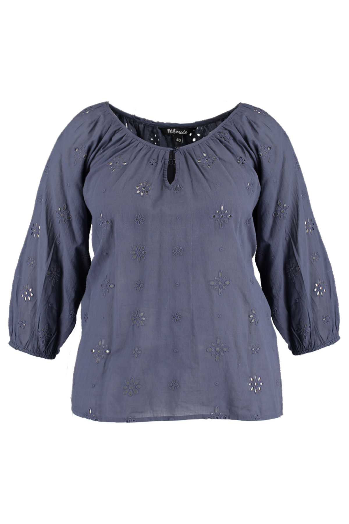 Blouse met broderie anglaise image number 1