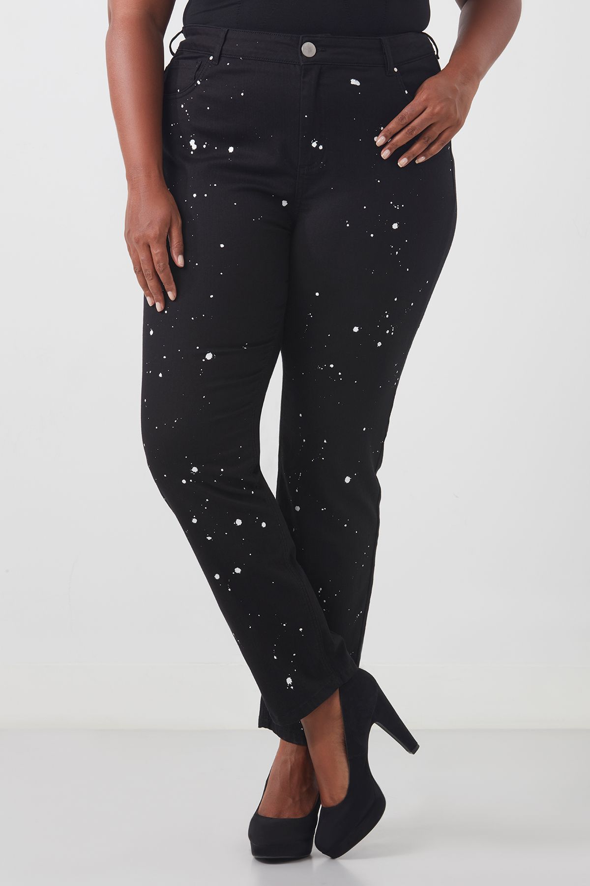 Broek met 'verfspetters' bij MS Mode®