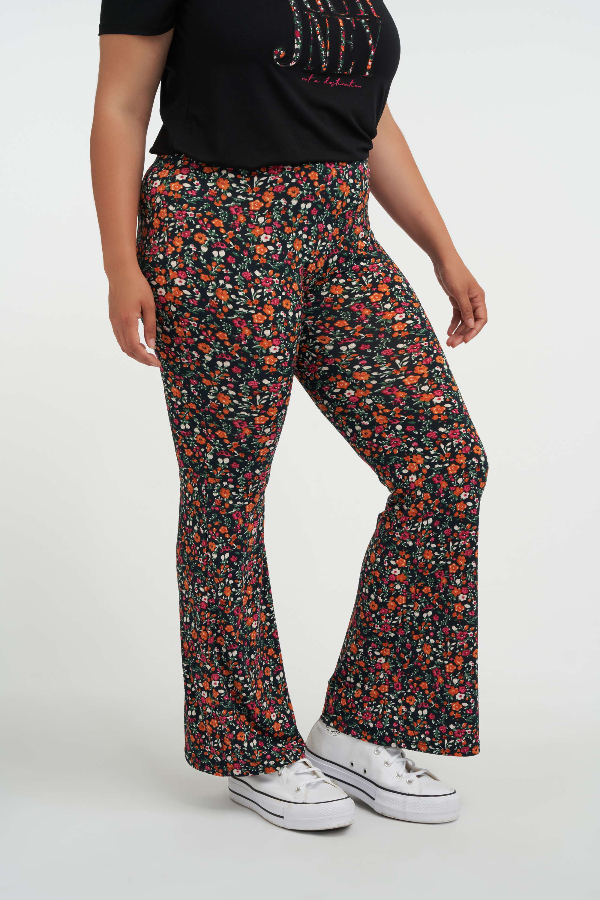 Vier rustig aan lid Dames Flared legging met bloemenprint bij MS Mode®