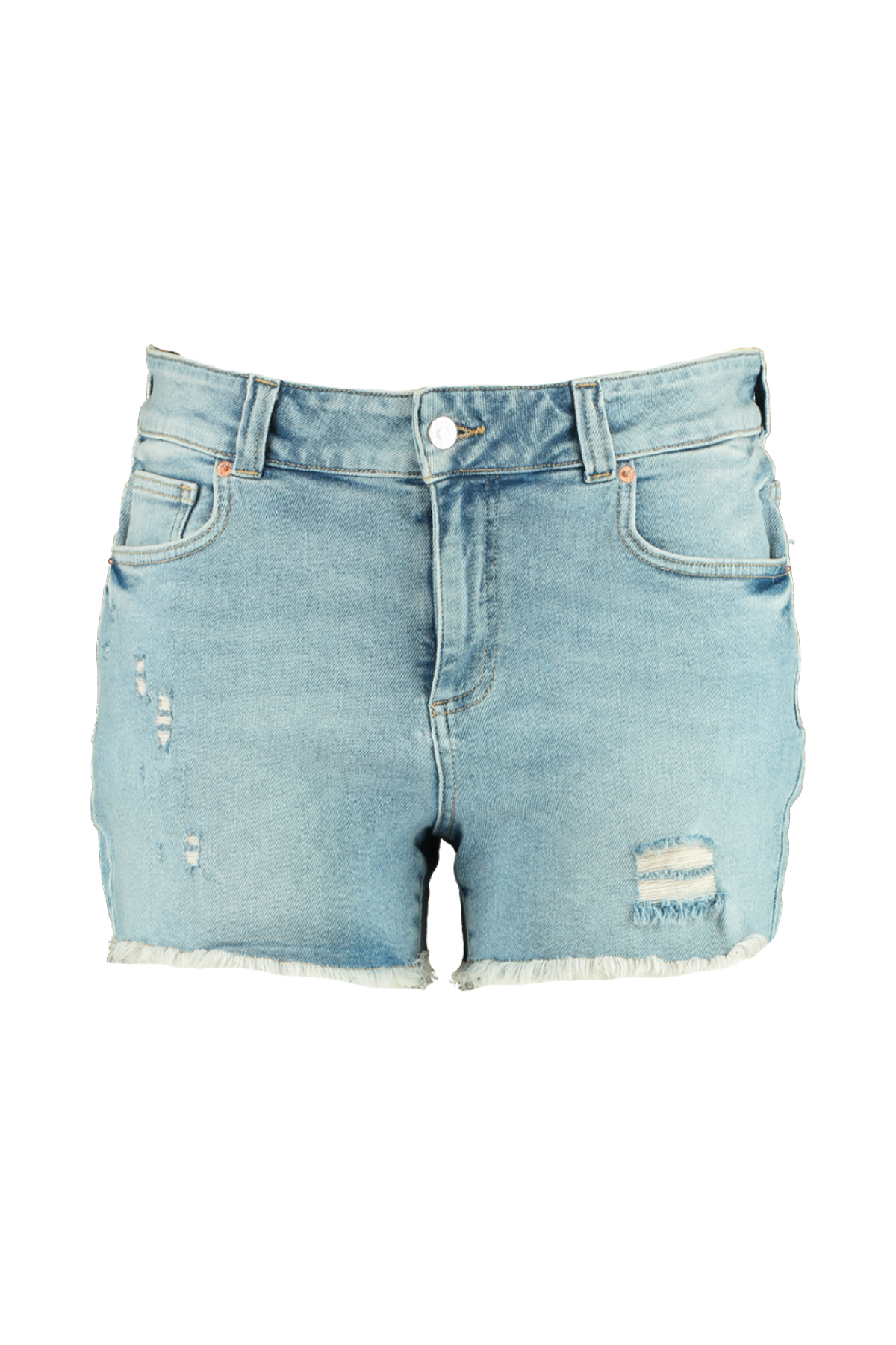 Bleached Denim Denim short met scheuren bij MS Mode®