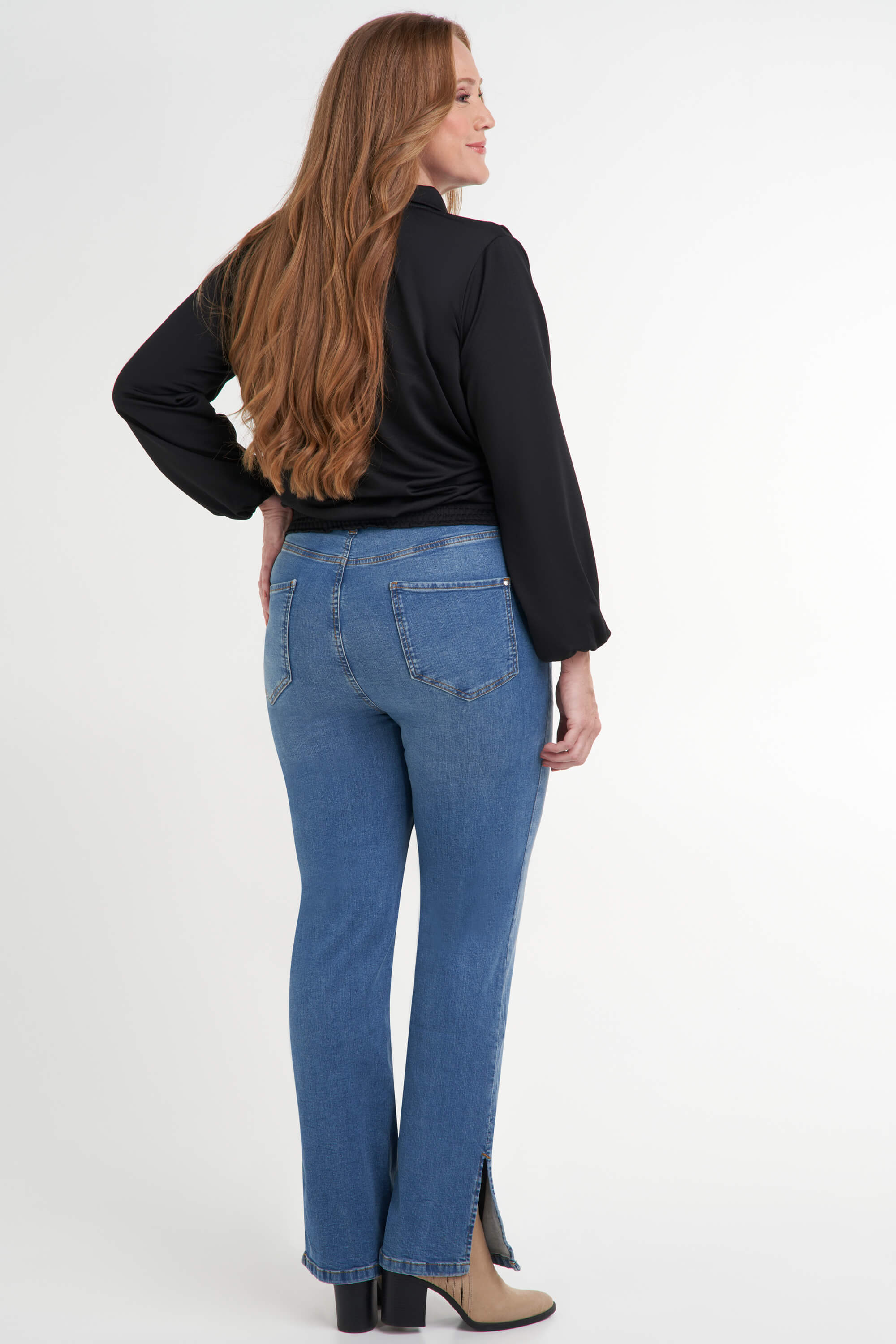 High waist jeans met split image number 0